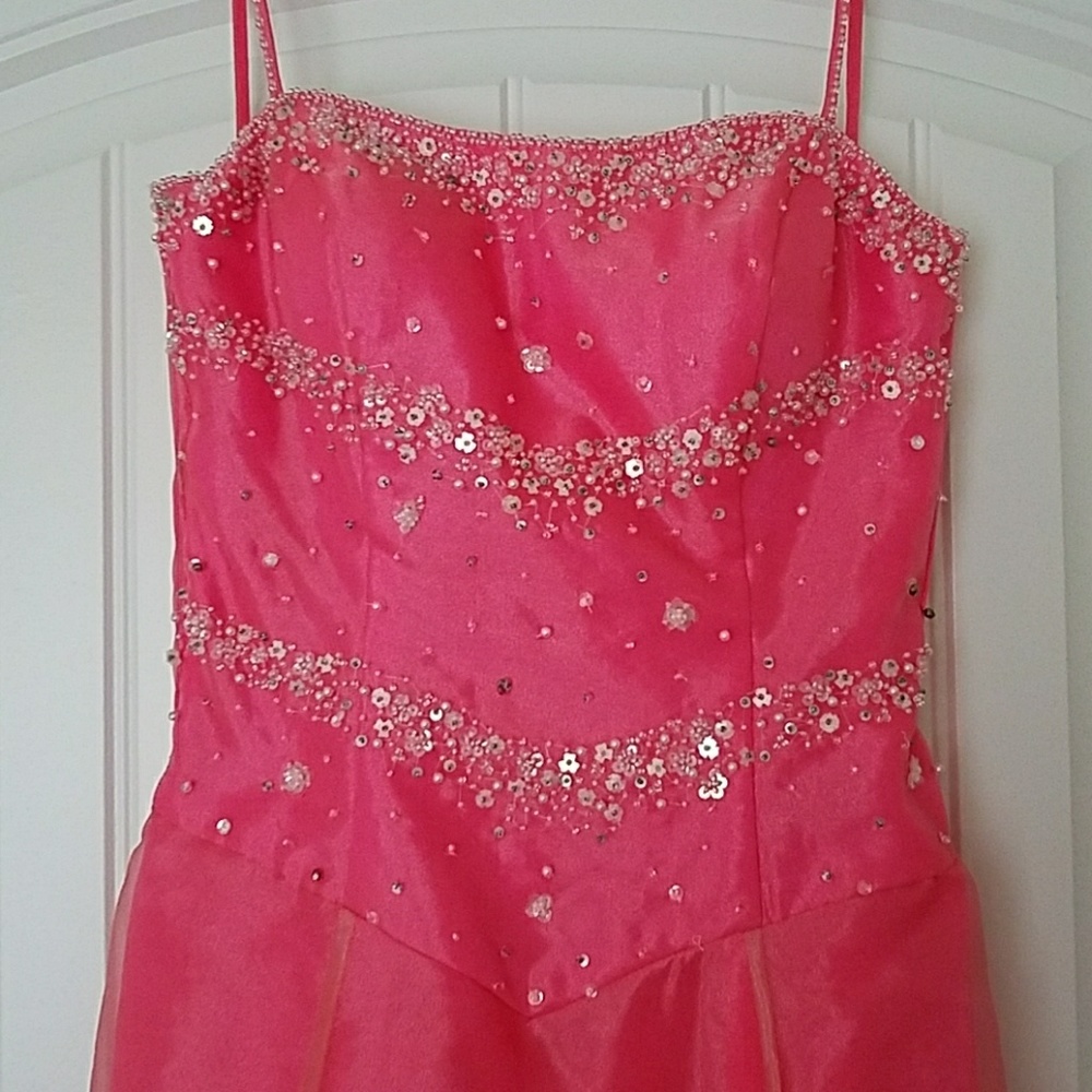 coral prom/pageant dress